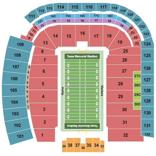 Darrell K. Royal Texas Longhorn Seating Chart